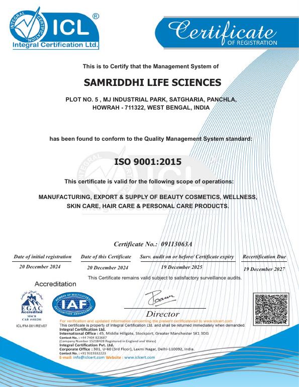 ISO 9001:2015 certificate